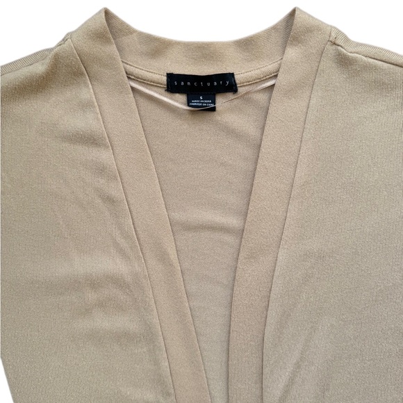 Sanctuary Nordstroms long beige cardigan open front simple everyday size small - Picture 3 of 7
